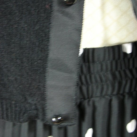 Liz Wear Black Sequin Cardigan 50s look Retro sweater button front Lg L/S wool - Picture 12 of 16